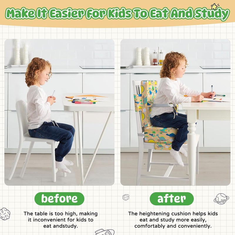 Redcoutt Booster Seat for Dining Table, Toddler Booster Seat for Dining Table with Safety Buckles, Anti-Scratch Easy Cleaning Toddler Seat for Table - Image 2